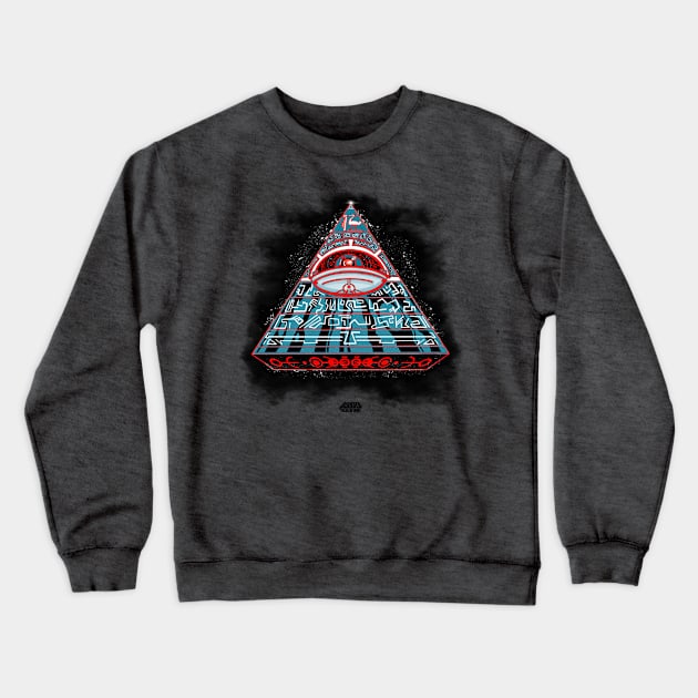 Pyramid Alien Invader Crewneck Sweatshirt by Bearded Tales Of Woe